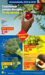 Gazetka promocyjna Lidl - Gazetka ważna od 18.05 do 20.05 - Gazetka - ważna od 20.05 do 20.05.2026 - strona 38 - produkty: Winogrona, Brokuły, Wino, Jabłka