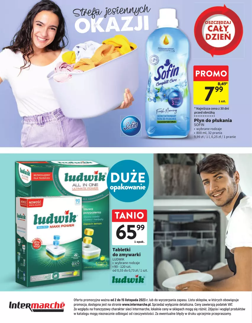 Gazetka promocyjna Intermarche - Gazetka Intermarche - ważna 02.11 do 15.11.2023 - strona 8 - produkty: Ludwik, Płyn do płukania, Tablet, Tabletki do zmywarki, Top, Zmywarki