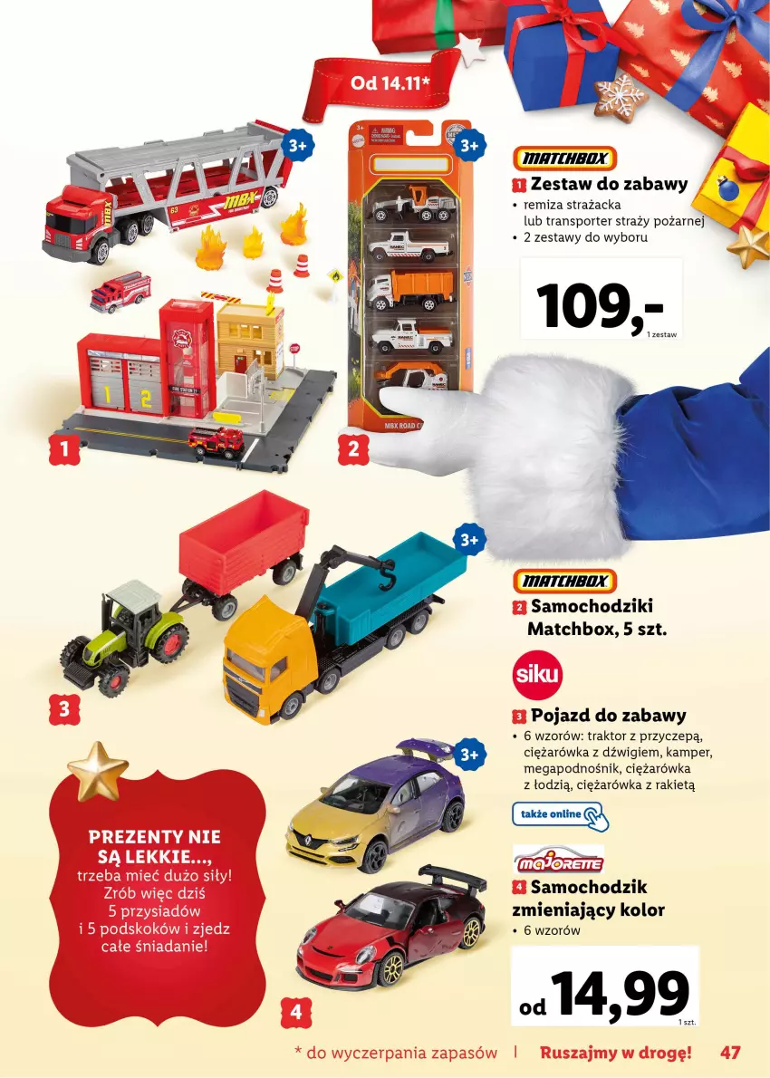 Gazetka promocyjna Lidl - KATALOG ZABAWKI - ważna 07.11.2022 do 06.01.2023 - strona 47 - produkty: Chodzik, Dźwig, Pojazd, Por, Samochodziki, Sport, Traktor, Tran