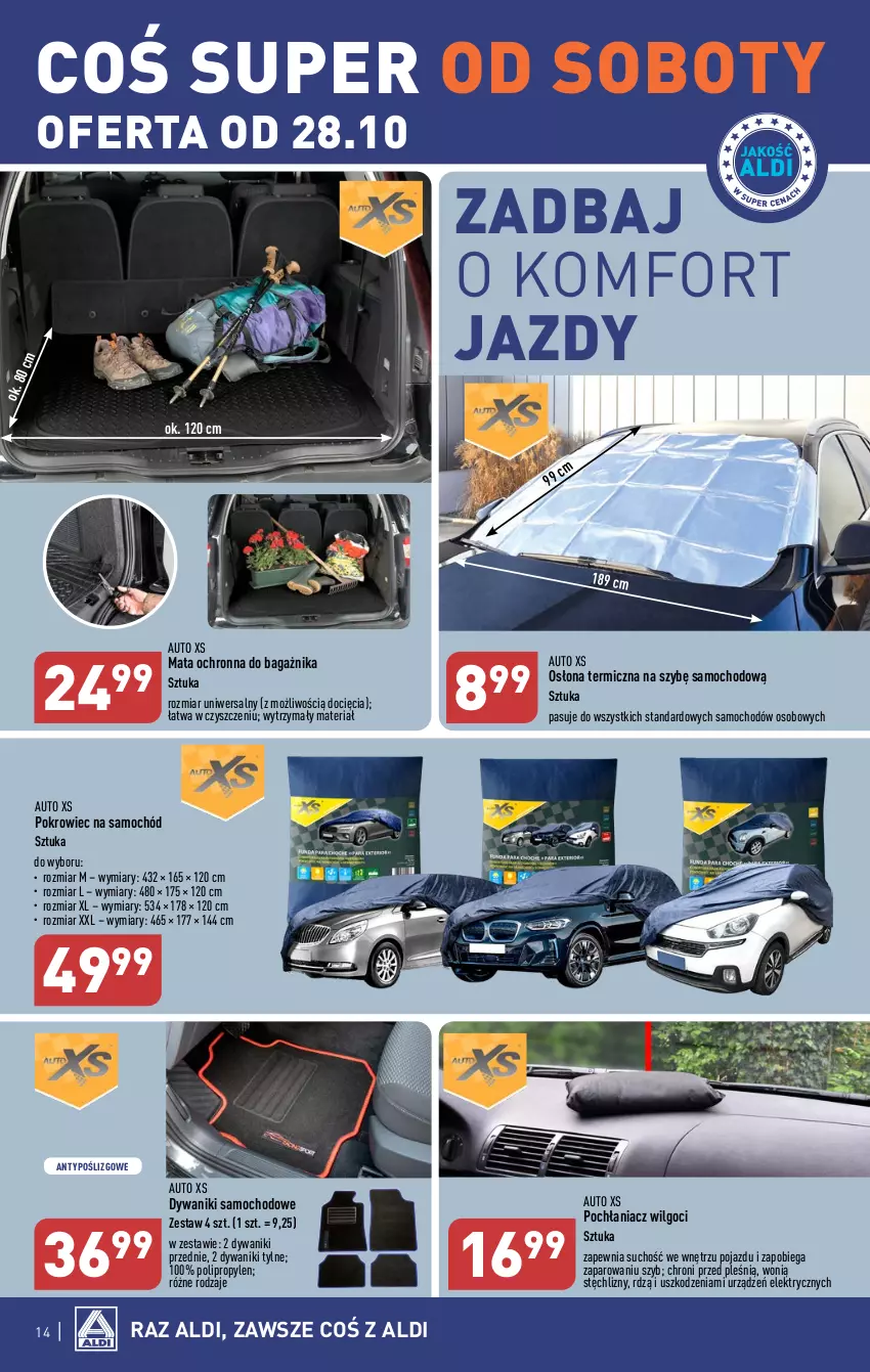 Gazetka promocyjna Aldi - Artykuły przemysłowe i tekstylia - ważna 25.10 do 28.10.2023 - strona 14 - produkty: Dywan, Dywanik, LG, Mata ochronna, O Bag, Pochłaniacz wilgoci, Pojazd, Pokrowiec, Pokrowiec na samochód, Samochód