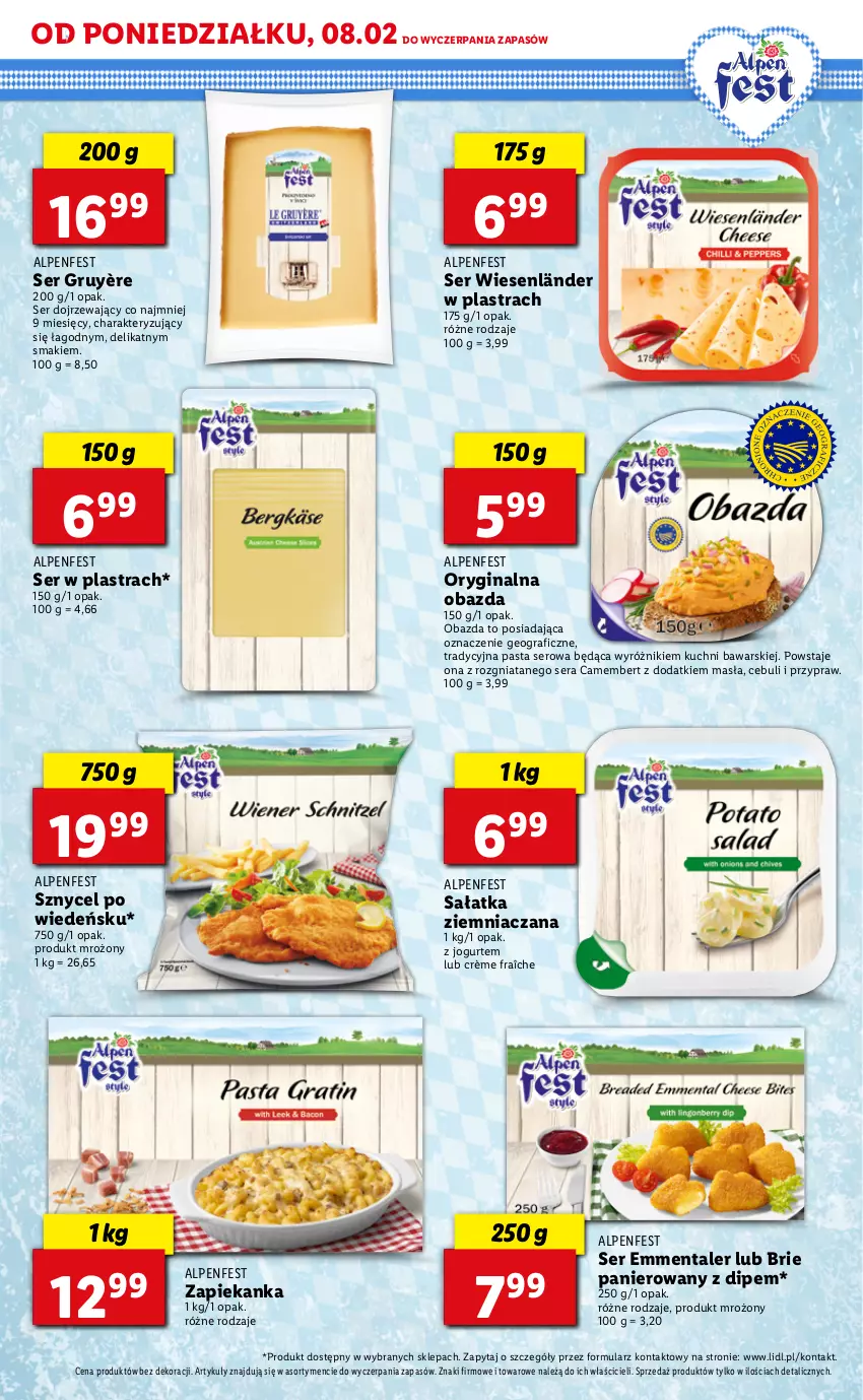 Gazetka promocyjna Lidl - TYDZIEŃ KUCHNI ALPEJSKIEJ - ważna 08.02 do 13.02.2021 - strona 7 - produkty: Brie, Camembert, Emmental, Gin, Gra, Jogurt, Sałat, Sałatka, Ser, Zapiekanka