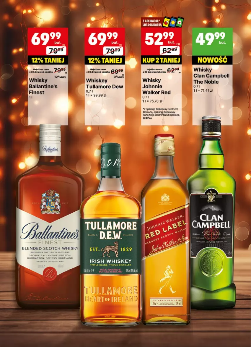 Gazetka promocyjna Delikatesy Centrum - DeliBarek DC49-DC50 - ważna 02.12 do 15.12.2024 - strona 14 - produkty: Ballantine's, Bell, Dron, Rum, Tullamore Dew, Whiskey, Whisky