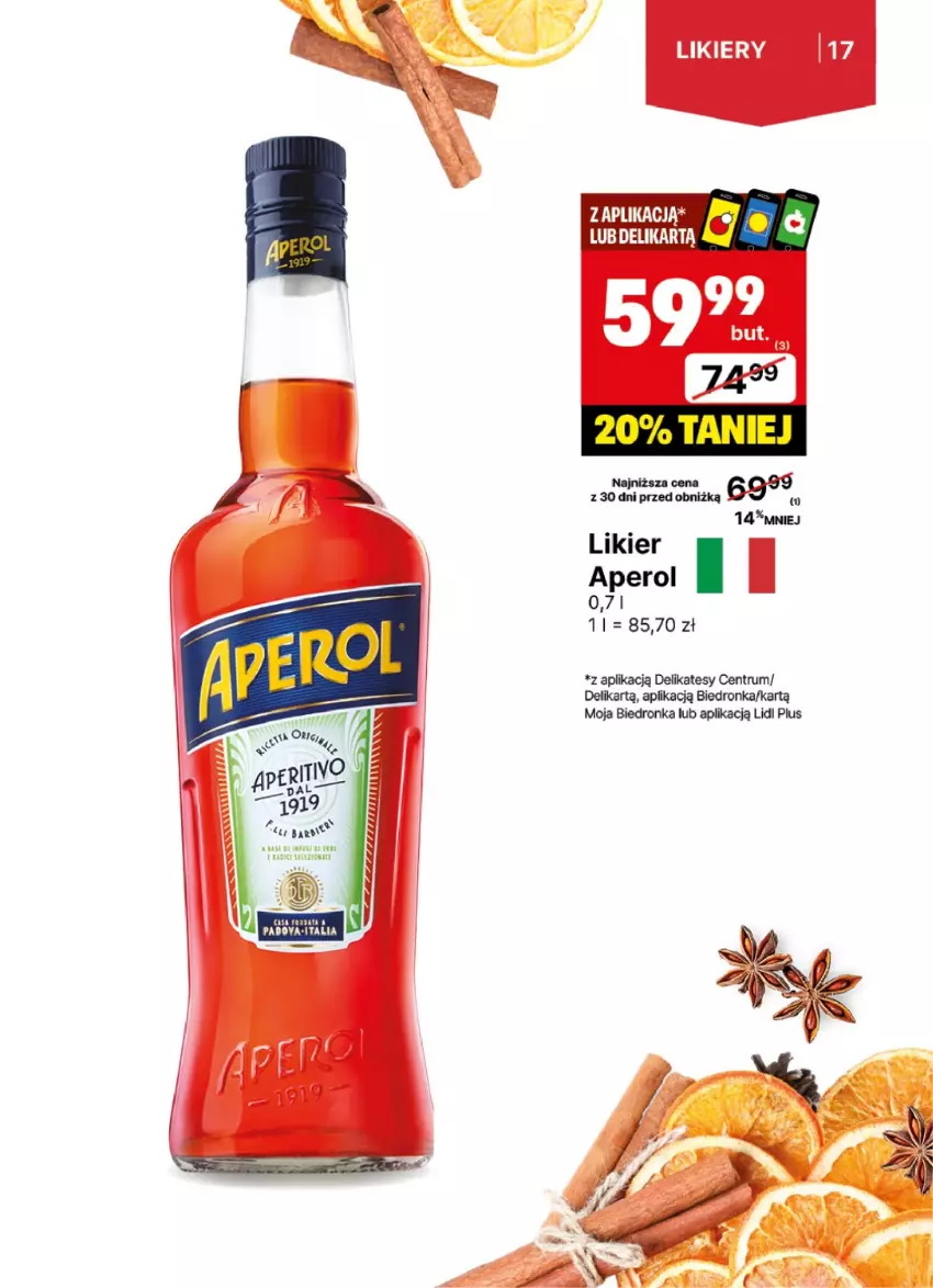 Gazetka promocyjna Delikatesy Centrum - DeliBarek DC49-DC50 - ważna 02.12 do 15.12.2024 - strona 17 - produkty: Aperol, Dron, Likier, Rum