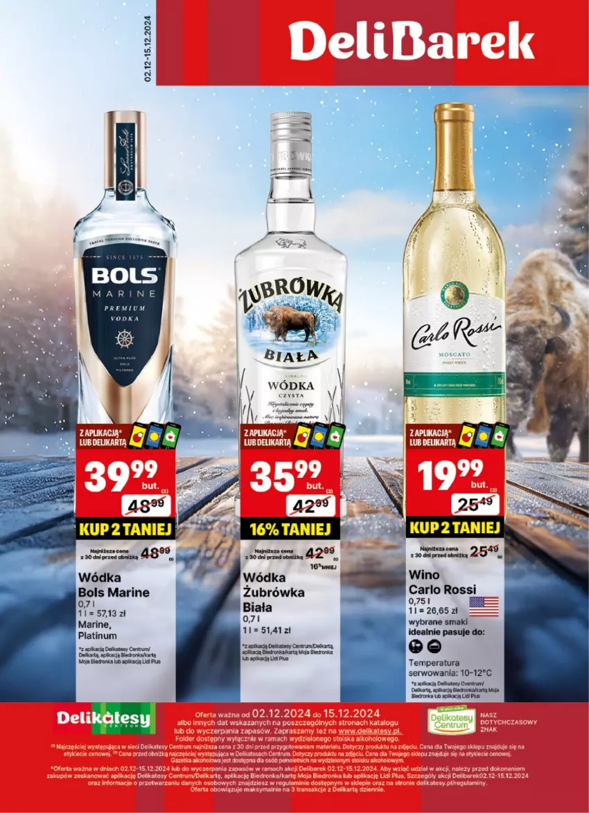 Gazetka promocyjna Delikatesy Centrum - DeliBarek DC49-DC50 - ważna 02.12 do 15.12.2024 - strona 3 - produkty: Bols, Carlo Rossi, Dron, Rum, Ser, Wódka