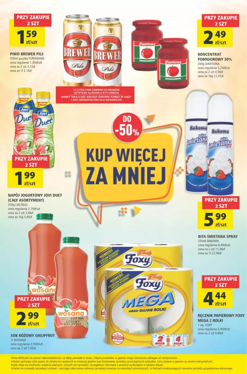 Gazetka promocyjna Arhelan - Gazetka - ważna 18.06 do 27.06.2021 - strona 24 - produkty: Bakoma, Dawtona, Gra, Jogurt, Napój, Napój jogurtowy, Piec, Piwa, Piwo