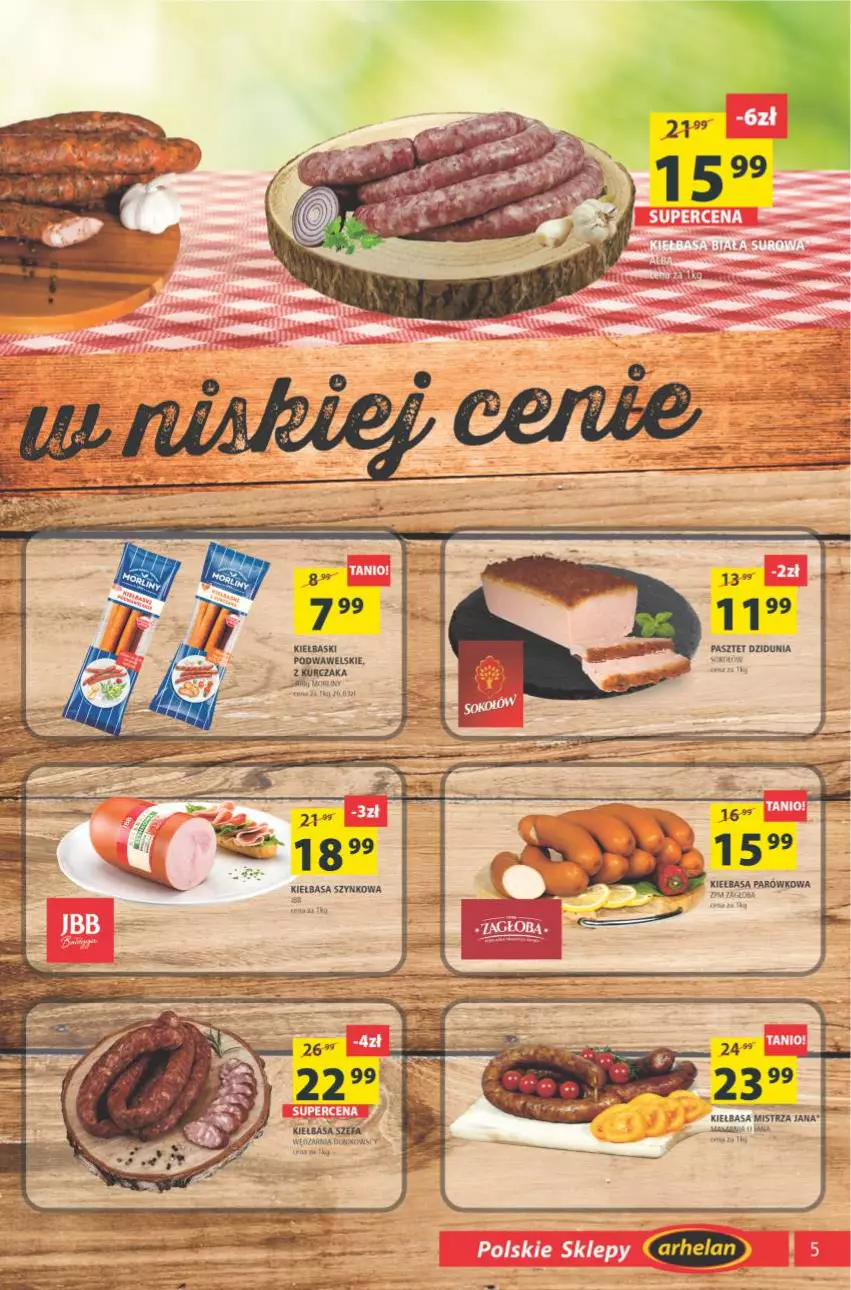 Gazetka promocyjna Arhelan - Gazetka - ważna 18.06 do 27.06.2021 - strona 5 - produkty: Kiełbasa, Kiełbasa szynkowa, Kurczak, Pasztet, Wawel