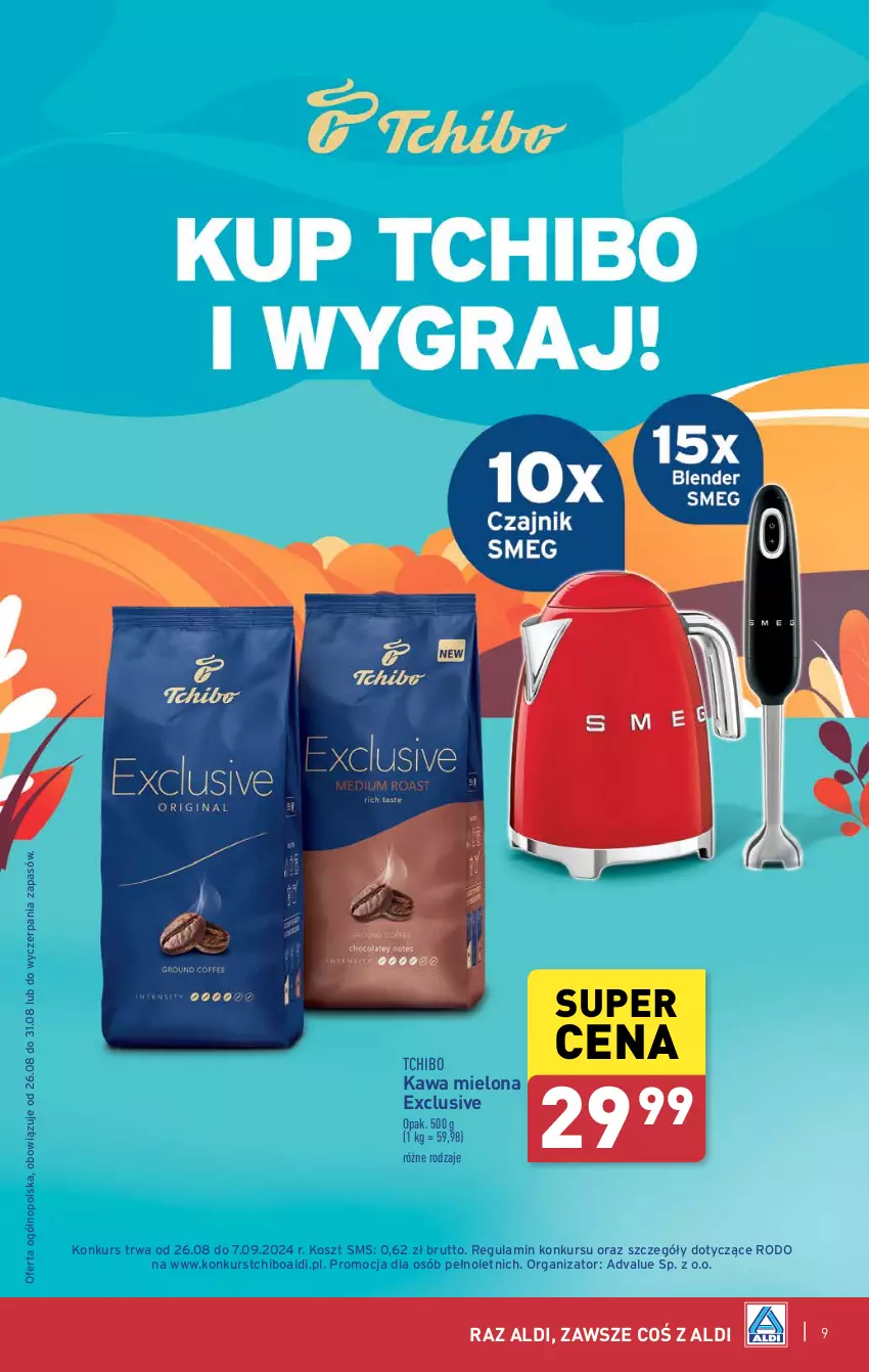 Gazetka promocyjna Aldi - Pełna oferta - ważna 26.08 do 31.08.2024 - strona 9 - produkty: Kawa, Kawa mielona, Kosz, Tchibo