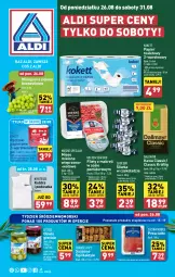 Gazetka promocyjna Aldi - Pełna oferta - Gazetka - ważna od 31.08 do 31.08.2024 - strona 1 - produkty: Mięso mielone, Sos, Kołdra, Papier, Oliwki, Prosciutto, Mięsne specjały, Dallmayr, Kawa, Daktyle, Papier toaletowy, Golden Seafood, Ręcznik, Winogrona, Rolki, Figi, Ręczniki papierowe, Wino, Poduszka, Mięso