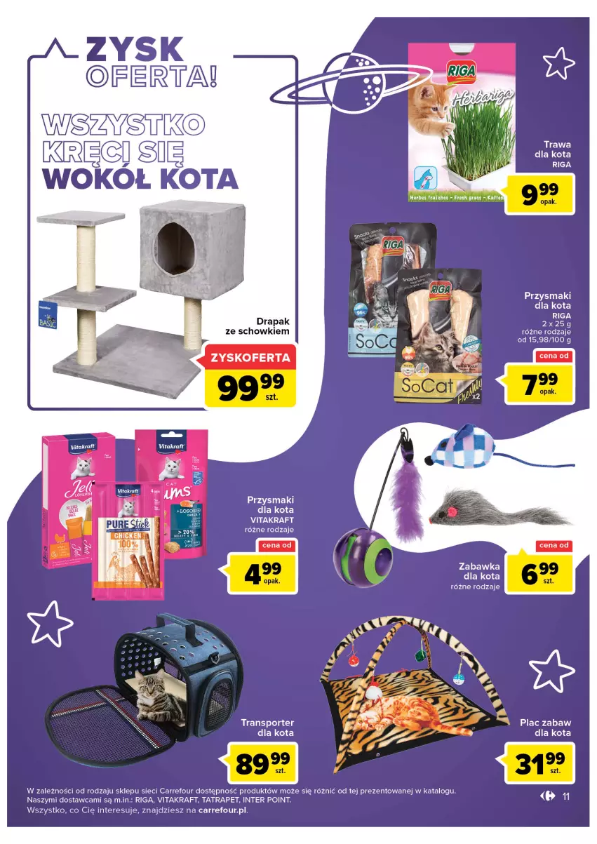 Gazetka promocyjna Carrefour - Gazetka Dobra oferta dla pupila - ważna 21.06 do 02.07.2022 - strona 11 - produkty: Drapak, Por, Przysmaki, Sport, Tatra, Tran, Vitakraft, Zabawka