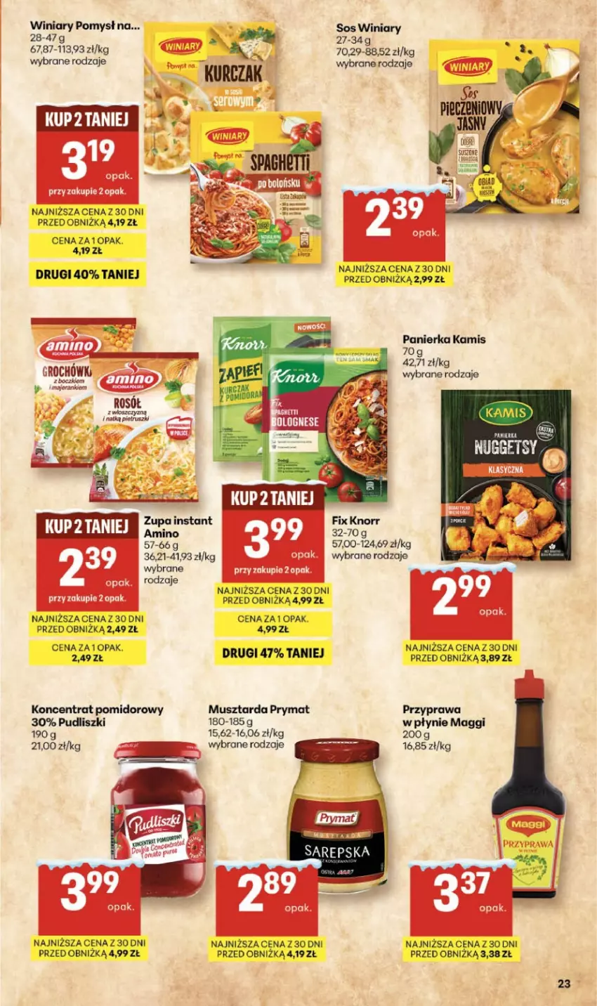 Gazetka promocyjna Delikatesy Centrum - Franczyza DC05 Czwartek - ważna 29.01 do 04.02.2026 - strona 15 - produkty: Kamis, Knorr, Koncentrat pomidorowy, Maggi, Mus, Musztarda, Piec, Prymat, Pudliszki, Sos, Winiary, Zupa