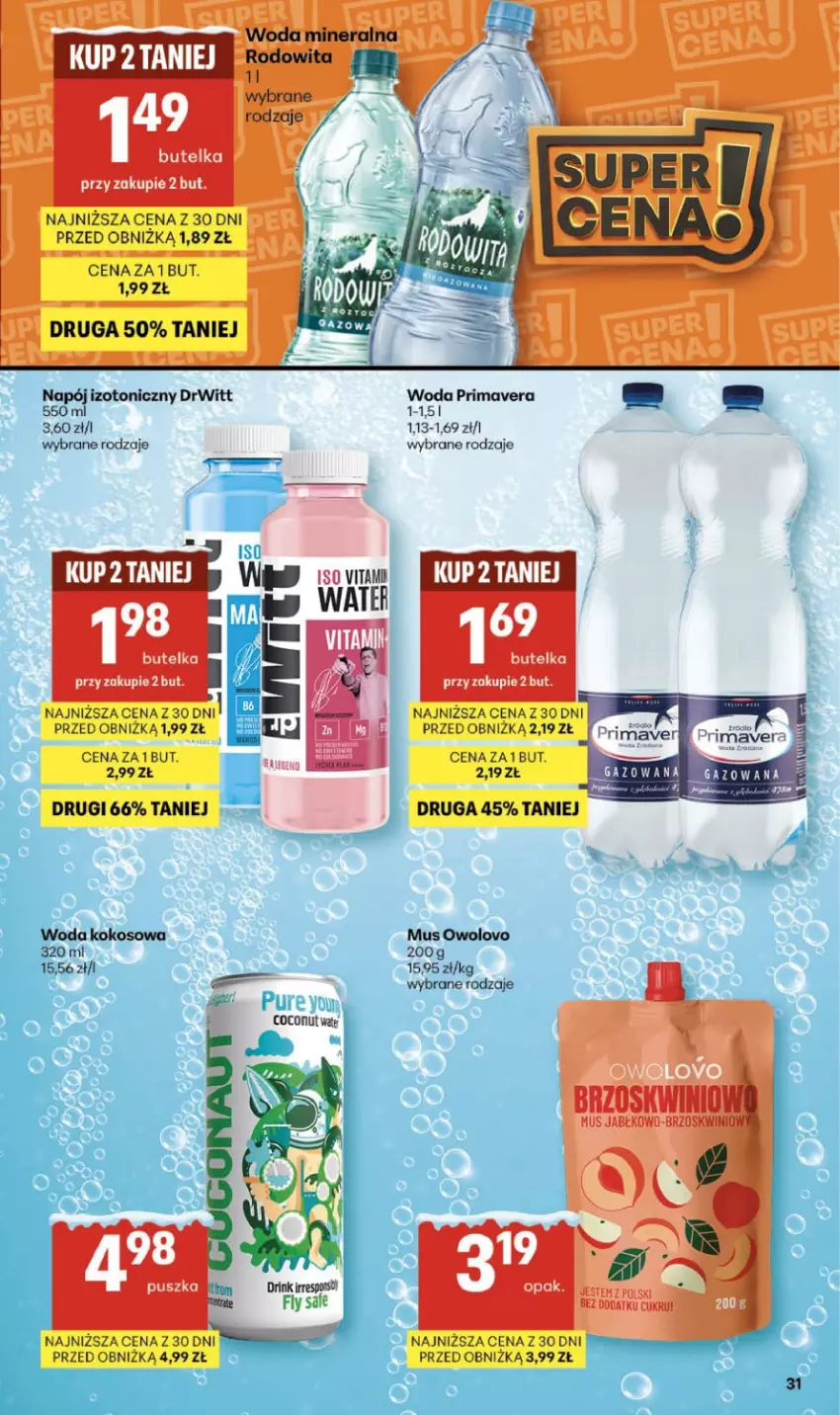 Gazetka promocyjna Delikatesy Centrum - Franczyza DC05 Czwartek - ważna 29.01 do 04.02.2026 - strona 30 - produkty: Kokos, Mus, Napój, Napój izotoniczny, Prima, Primavera, Woda