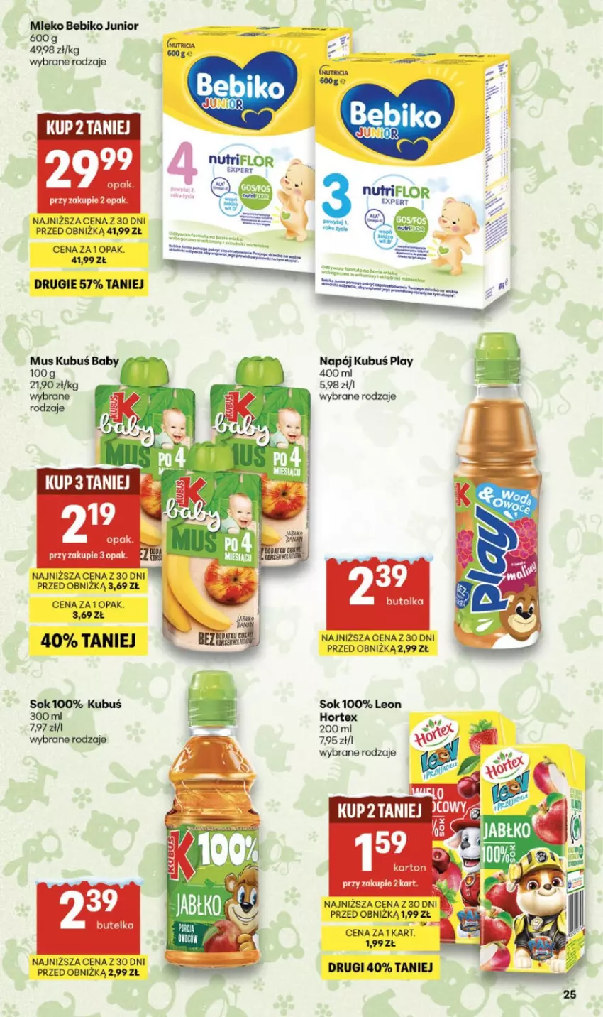 Gazetka promocyjna Delikatesy Centrum - Franczyza DC05 Czwartek - ważna 29.01 do 04.02.2026 - strona 8 - produkty: Bebiko, Hortex, Kubuś, Leon, Mleko, Mus, Sok