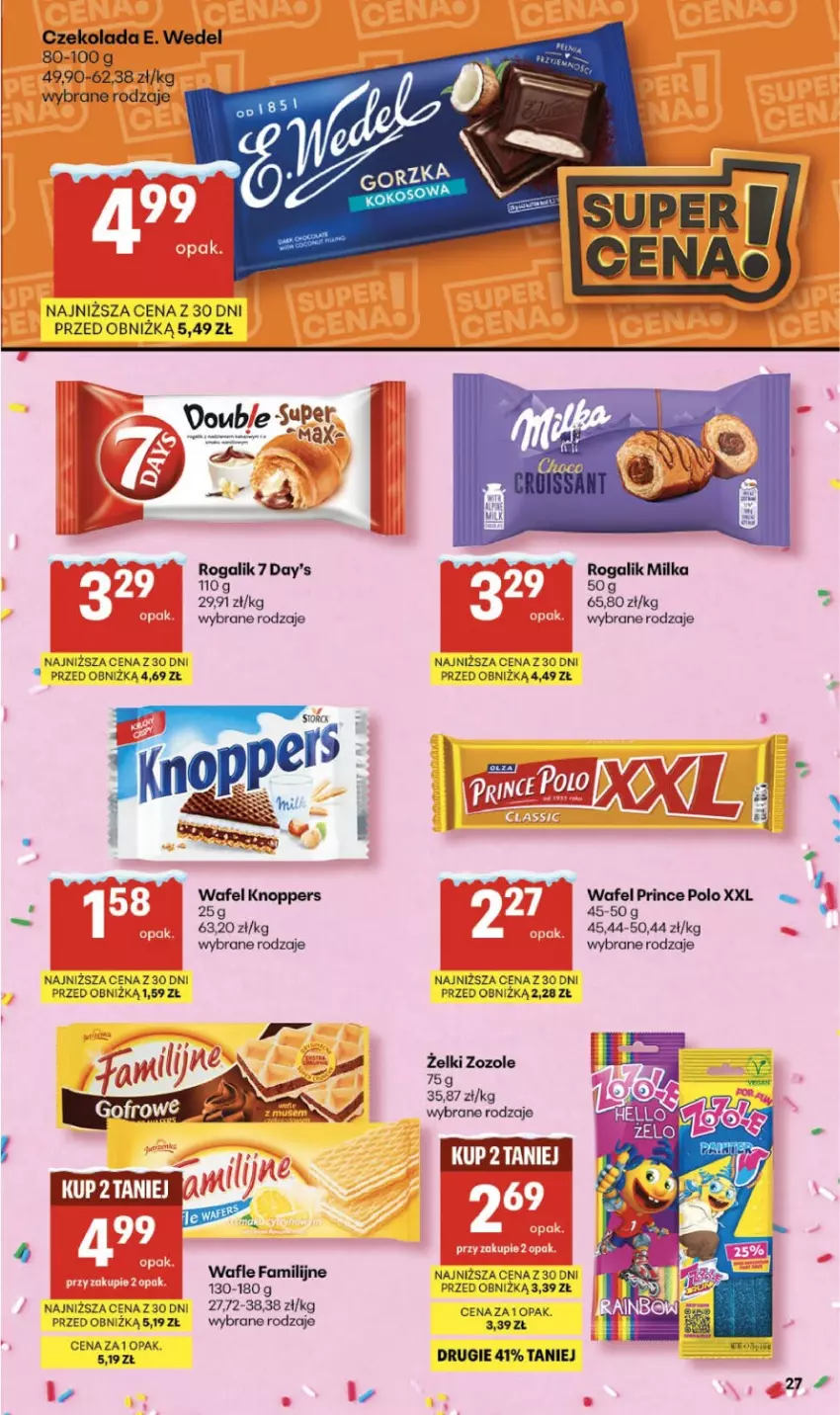 Gazetka promocyjna Delikatesy Centrum - Franczyza DC05 Czwartek - ważna 29.01 do 04.02.2026 - strona 9 - produkty: Czekolada, E. Wedel, Fa, Knoppers, Milka, Prince Polo, Rogal, Wafle