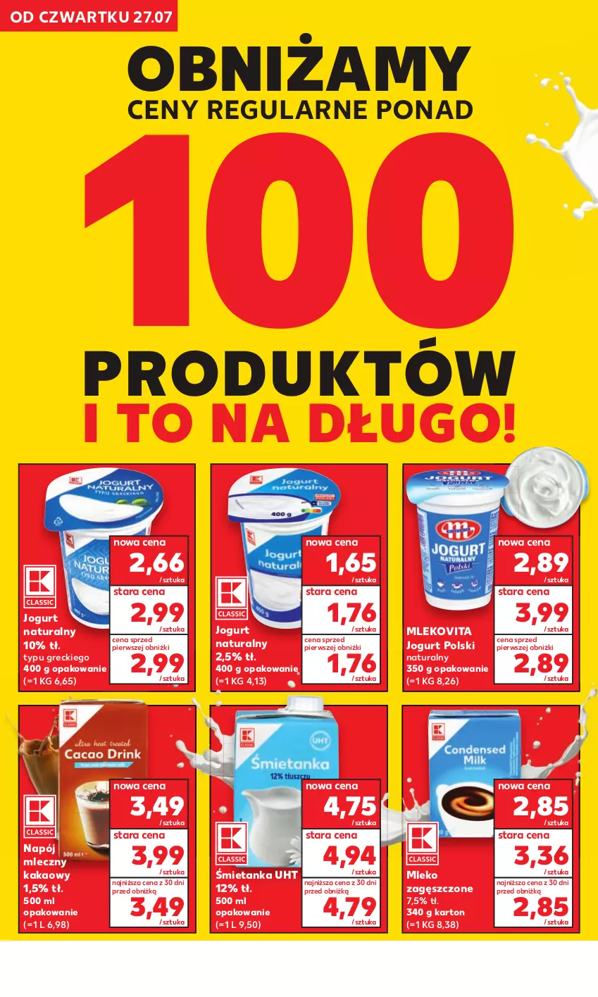 Gazetka promocyjna Kaufland - Kaufland - ważna 11.08 do 07.09.2023 - strona 2 - produkty: Jogurt, Jogurt naturalny, Kakao, Mleko, Mleko zagęszczone, Mlekovita, Napój, Napój mleczny