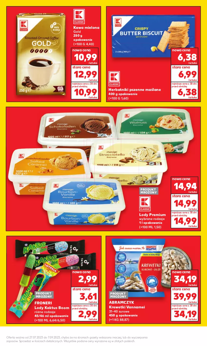 Gazetka promocyjna Kaufland - Kaufland - ważna 11.08 do 07.09.2023 - strona 7 - produkty: Herbatniki, Kaktus, Kawa, Kawa mielona, Krewetki, Lody