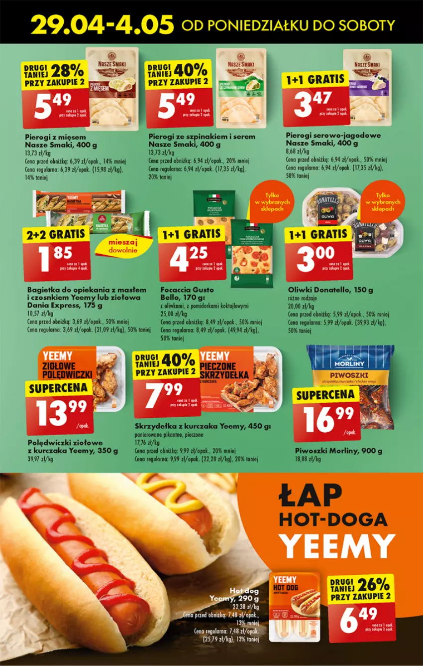 Gazetka promocyjna Biedronka - Od poniedzialku - ważna 29.04 do 04.05.2024 - strona 41 - produkty: Bagietka, Bell, Focaccia, Gra, Kurczak, Morliny, O nas, Oliwki, Orka, Piec, Pierogi, Piwo, Ser, Skrzydełka z kurczaka, Szpinak