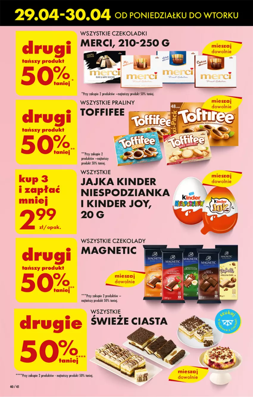 Gazetka promocyjna Biedronka - Od poniedzialku - ważna 29.04 do 04.05.2024 - strona 44 - produkty: Kaki, Kinder, Merci, Praliny, Toffifee