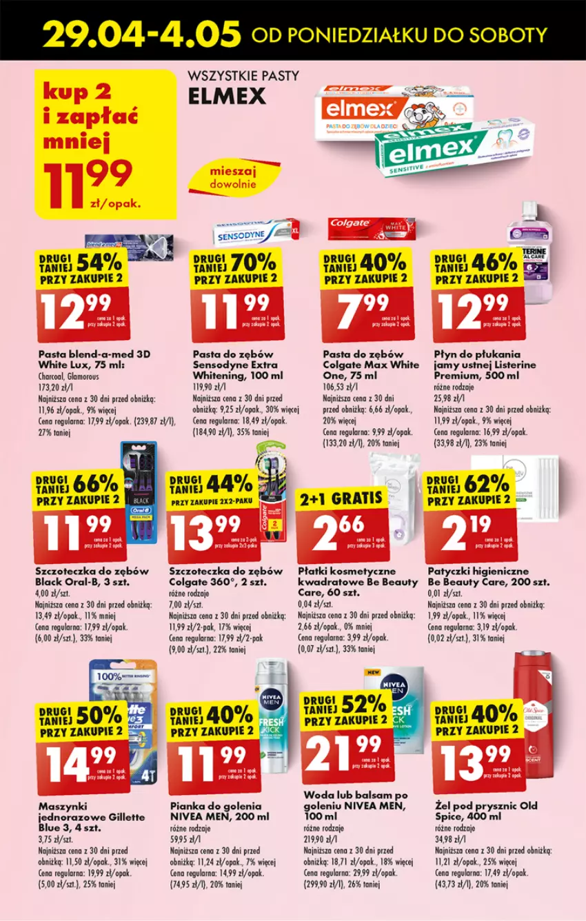 Gazetka promocyjna Biedronka - Od poniedzialku - ważna 29.04 do 04.05.2024 - strona 53 - produkty: Be Be, Blend-a-Med, Colgate, Elmex, Gillette, Gra, Gry, Lack, LG, Listerine, Nivea, Nivea Men, Old Spice, Pasta do zębów, Pianka do golenia, Płatki kosmetyczne, Płyn do płukania, Płyn do płukania jamy ustnej, Sensodyne, Szczoteczka, Szczoteczka do zębów, Woda