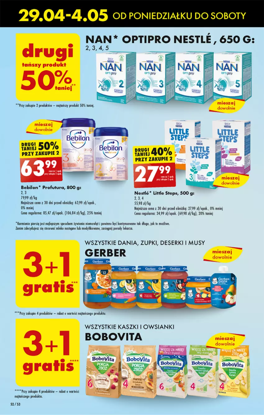 Gazetka promocyjna Biedronka - Od poniedzialku - ważna 29.04 do 04.05.2024 - strona 56 - produkty: BEBILON, Deser, Gerber, Karmi, Mleko, Mus, O nas, Por, Ser