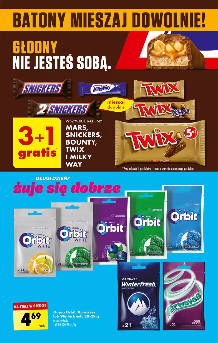 Gazetka promocyjna Biedronka - Od poniedzialku - ważna 29.04 do 04.05.2024 - strona 63 - produkty: Baton, Bounty, Gin, Mars, Milky Way, Orbit, Snickers