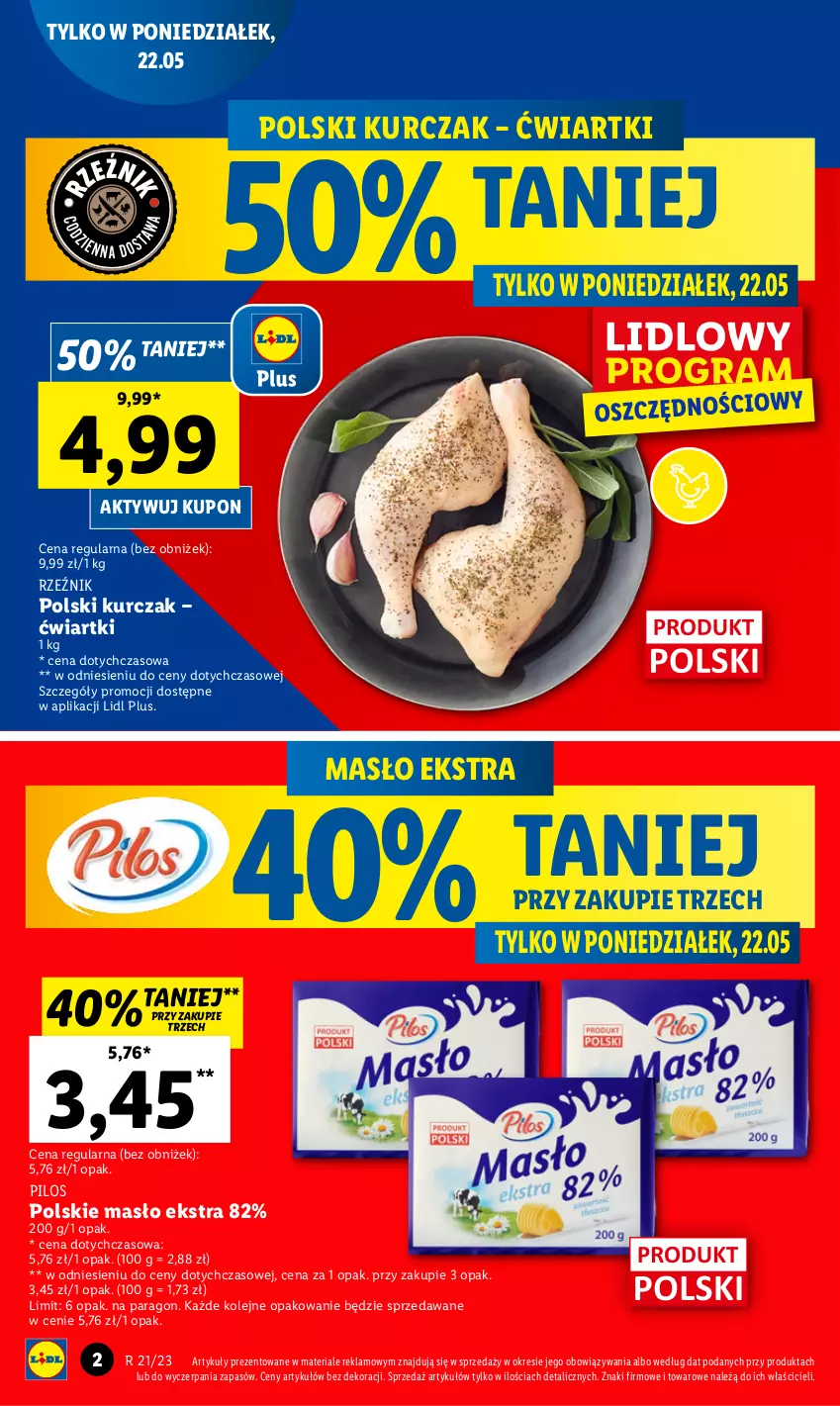 Gazetka promocyjna Lidl - GAZETKA - ważna 22.05 do 24.05.2023 - strona 2 - produkty: Kurczak, Masło, Olej, Pilos