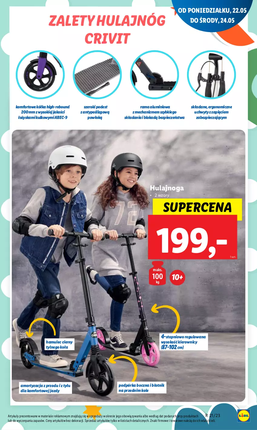 Gazetka promocyjna Lidl - GAZETKA - ważna 22.05 do 24.05.2023 - strona 49 - produkty: Hulajnoga, Mule, Piec, Rama, Sok, Top, Uchwyty