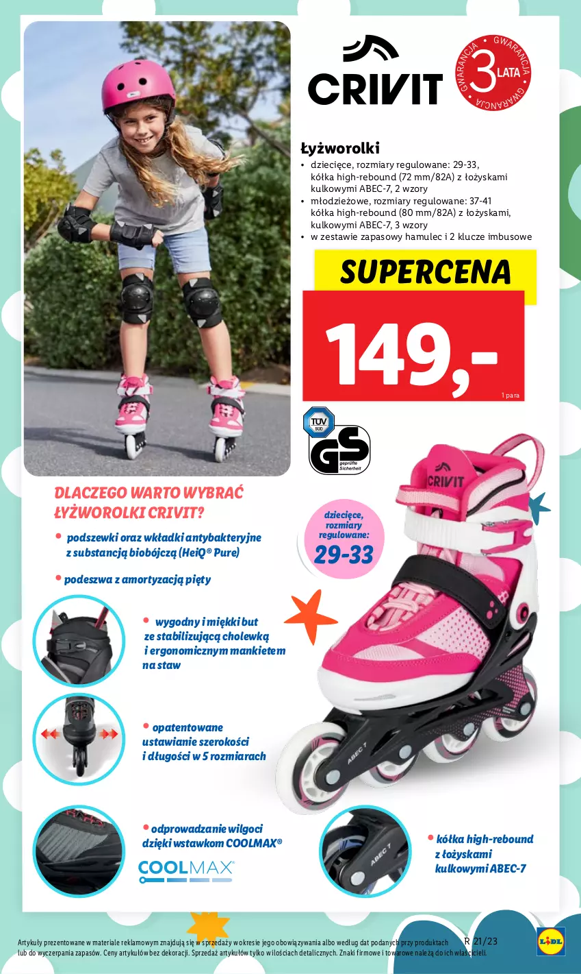 Gazetka promocyjna Lidl - GAZETKA - ważna 22.05 do 24.05.2023 - strona 51 - produkty: Dzieci, LG, Mule, Olma, Pur, Rolki, Wkładki