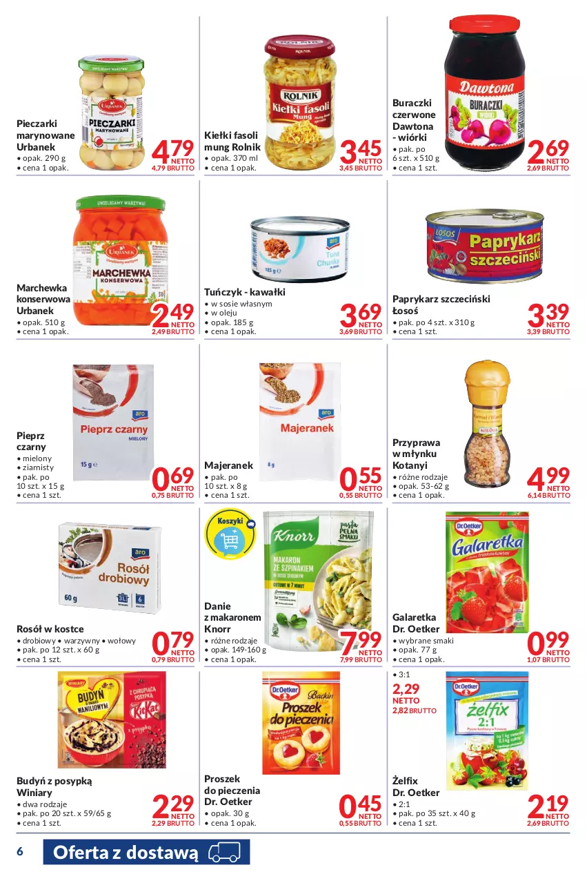 Gazetka promocyjna Makro - [Oferta promocyjna] Dostawy - ważna 14.06 do 27.06.2022 - strona 6 - produkty: Budyń, Buraczki, Dawtona, Dr. Oetker, Fa, Fasoli mung, Gala, Galaretka, Kawa, Kiełki, Knorr, Makaron, Marchewka, Olej, Papryka, Paprykarz, Paprykarz szczeciński, Piec, Pieprz, Proszek do pieczenia, Rolnik, Rosół, Ser, Sos, Tuńczyk, Winiary