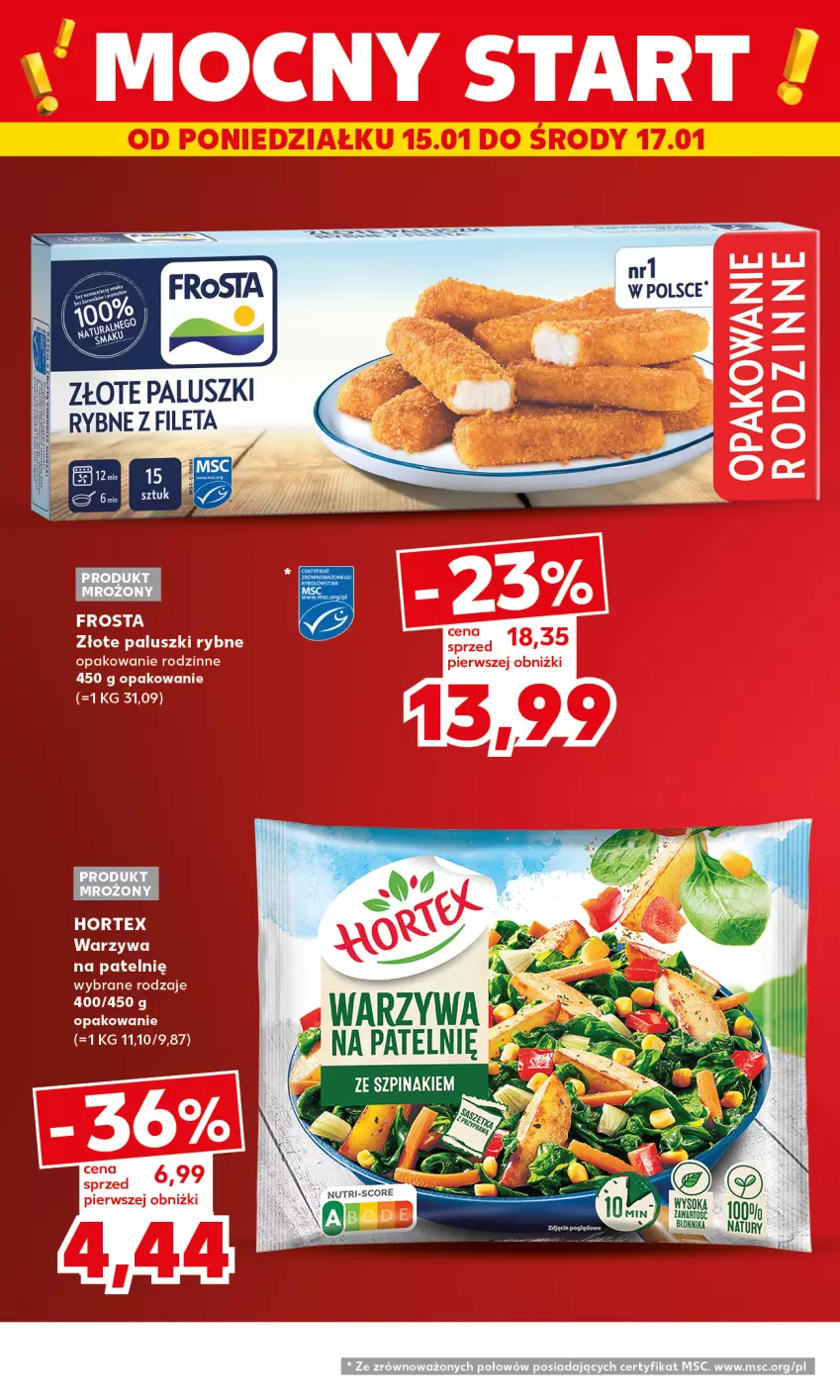 Gazetka promocyjna Kaufland - Mocny Start - ważna 15.01 do 17.01.2024 - strona 4 - produkty: Fa, Frosta, Hortex, Paluszki rybne, Szpinak, Warzywa