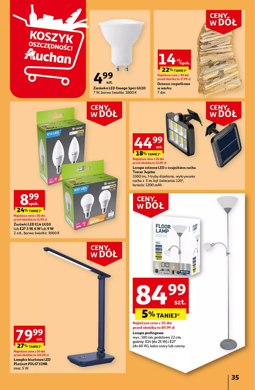 Gazetka promocyjna Auchan - Gazetka Ceny w dół Część 4 Hipermarket Auchan - ważna 25.01 do 31.01.2024 - strona 35 - produkty: Acer, Bateria, Biurko, Lampa, Lampa podłogowa, PLATINET