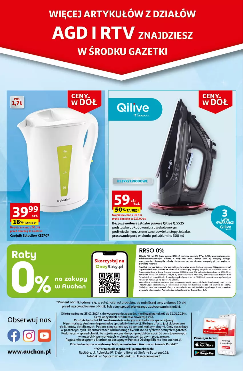 Gazetka promocyjna Auchan - Gazetka Ceny w dół Część 4 Hipermarket Auchan - ważna 25.01 do 31.01.2024 - strona 44 - produkty: Acer, Clin, Czajnik, Fa, Gra, Ser, Top