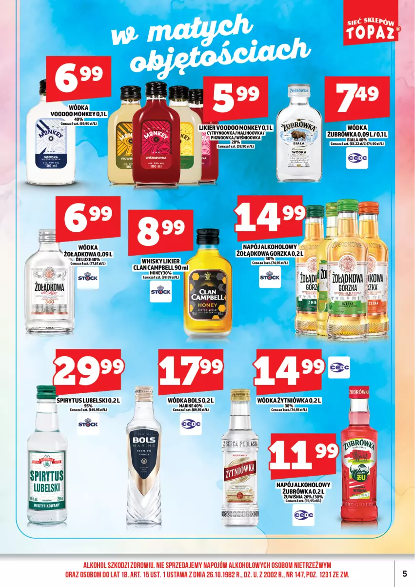 Gazetka promocyjna Topaz - Gazetka - ważna 01.03 do 15.03.2026 - strona 7 - produkty: Bell, Bols, Likier, Napój, Ser, Stock, Whisky, Wódka