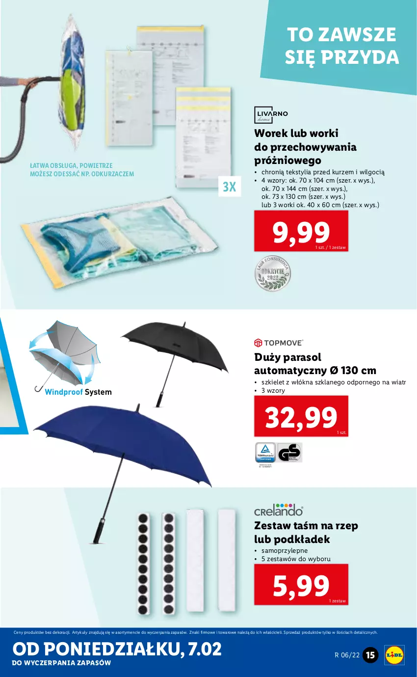 Gazetka promocyjna Lidl - GAZETKA - ważna 07.02 do 12.02.2022 - strona 15 - produkty: LG, Mop, Odkurzacz, Odkurzacze, Parasol, Podkład, Por