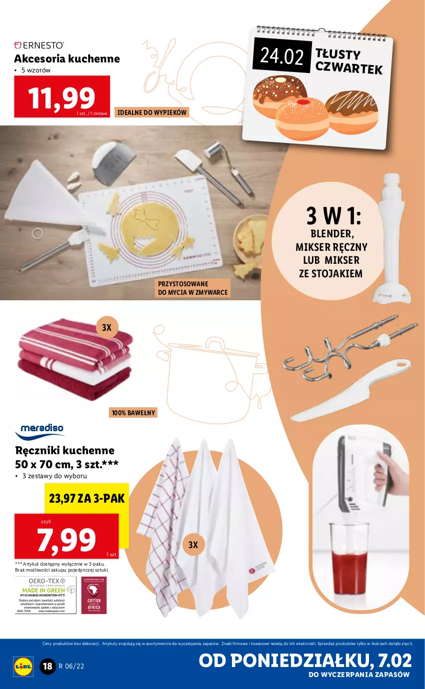 Gazetka promocyjna Lidl - GAZETKA - ważna 07.02 do 12.02.2022 - strona 18 - produkty: Blender, Mikser, Mikser ręczny, Ręcznik, Ser, Stojak