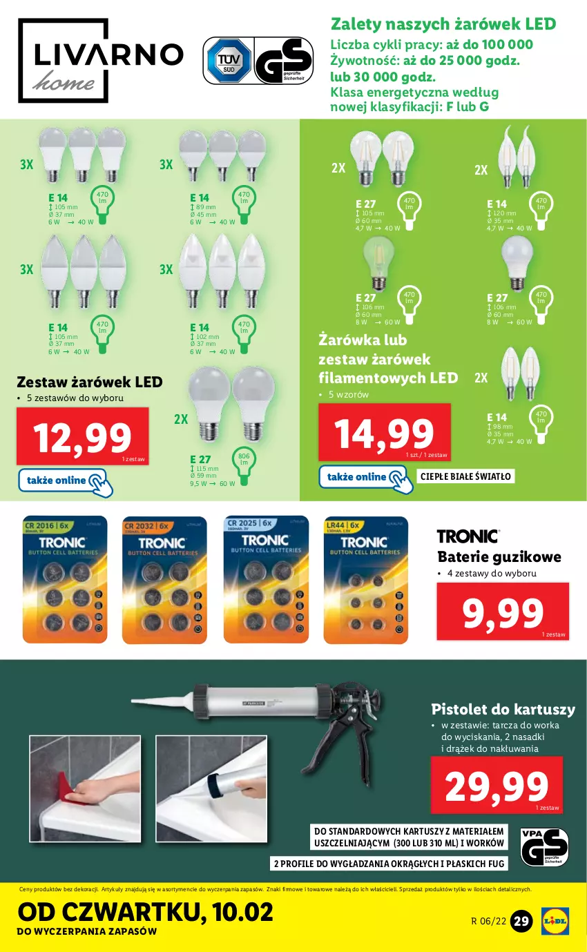 Gazetka promocyjna Lidl - GAZETKA - ważna 07.02 do 12.02.2022 - strona 29 - produkty: Orka, Pistolet, Tusz, Zestaw żarówek