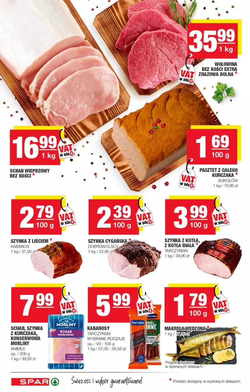 Gazetka promocyjna Spar - Spar - ważna 17.07 do 27.07.2022 - strona 4 - produkty: Kabanos, Kurczak, LG, Morliny, Pasztet, Schab wieprzowy, Ser, Sok, Sokołów, Szynka, Szynka cygańska, Tarczyński, Wołowina