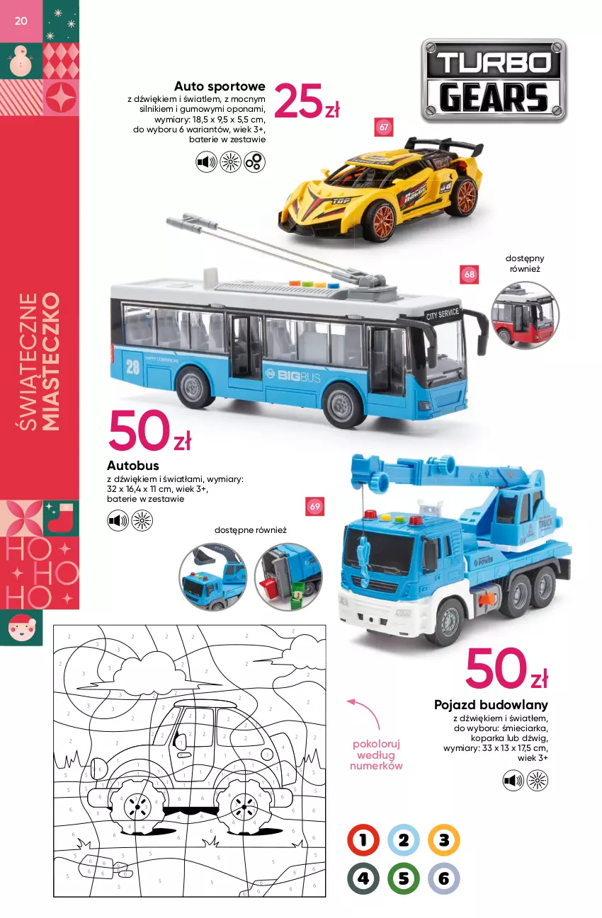 Gazetka promocyjna Pepco - Zabawki marzeń - ważna 02.11 do 22.12.2023 - strona 20 - produkty: Akumulator, Autobus, Dinozaur, Dźwig, Parka, Pojazd, Por, Robot, Sport