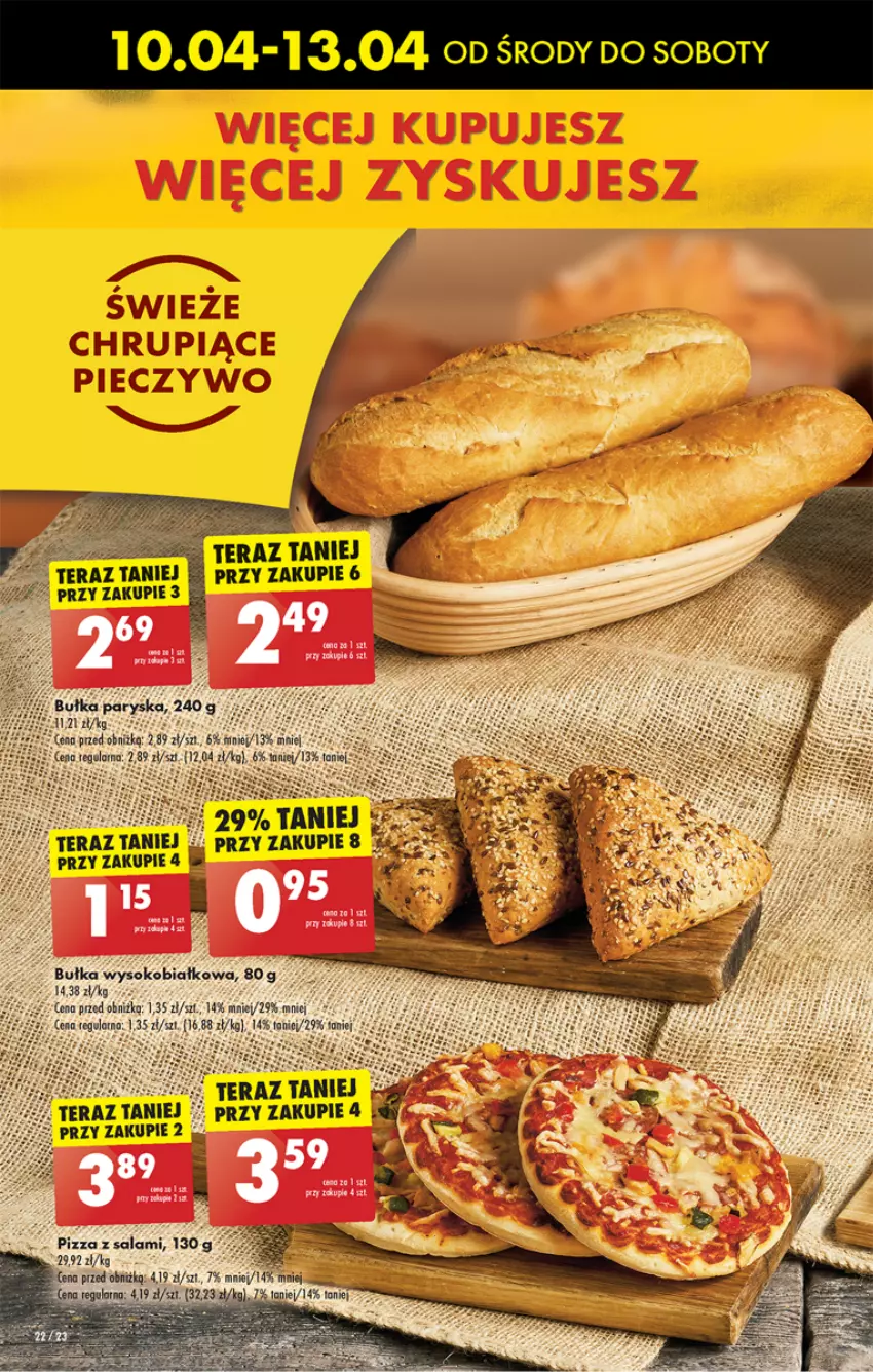 Gazetka promocyjna Biedronka - Od czwartku - ważna 11.04 do 17.04.2024 - strona 22 - produkty: Bułka, Piec, Pieczywo, Pizza, Salami, Tera