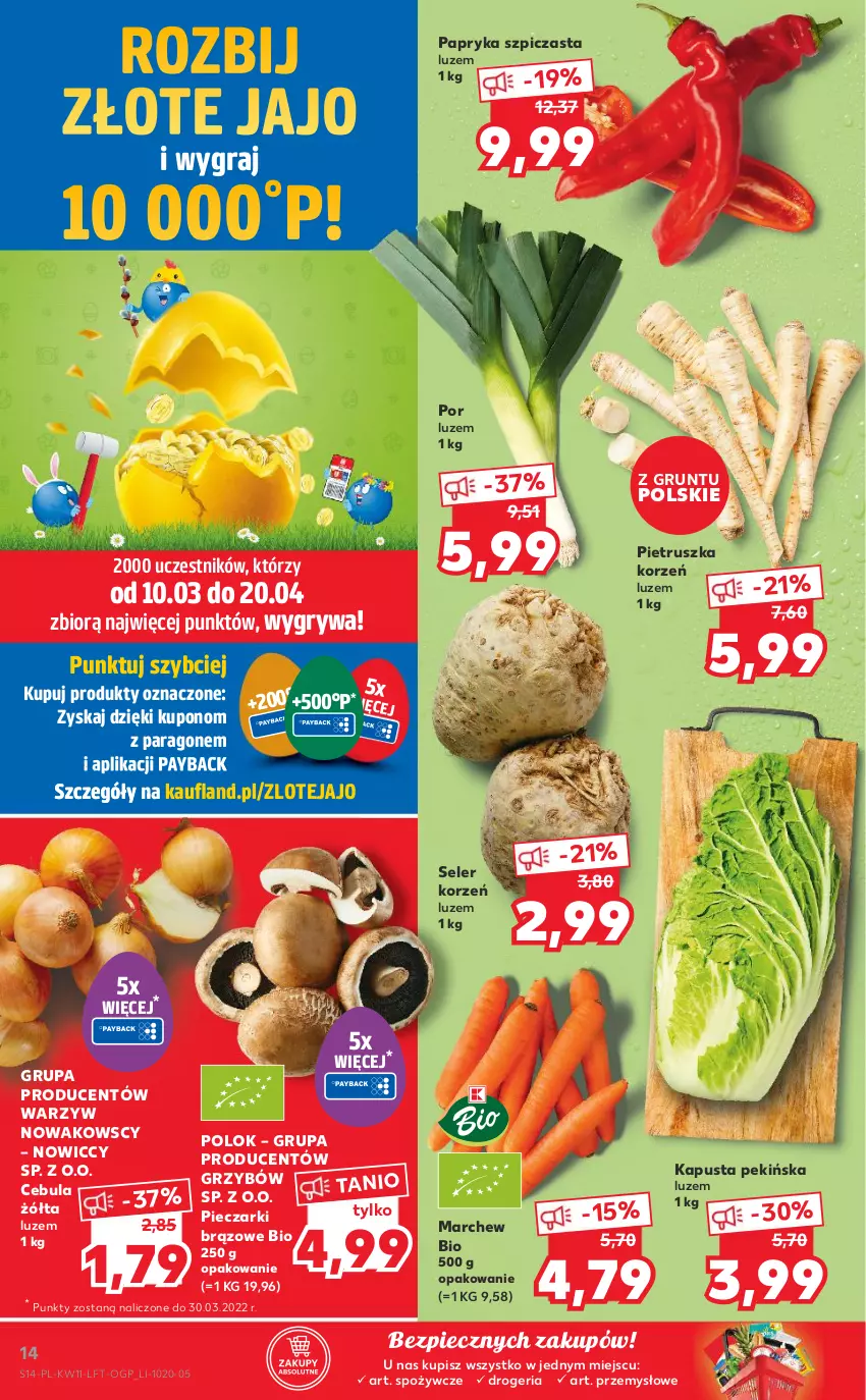 Gazetka promocyjna Kaufland - OFERTA TYGODNIA - ważna 17.03 do 23.03.2022 - strona 14 - produkty: Cebula, Gra, Grunt, Gry, NOWAK, Papryka, Piec, Pietruszka, Por, Seler korzeń, Szpic