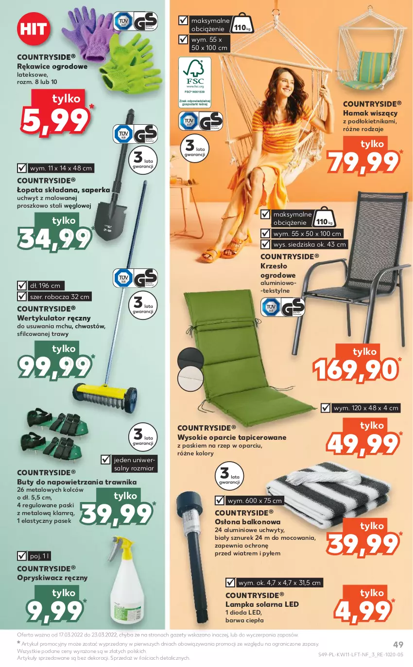 Gazetka promocyjna Kaufland - OFERTA TYGODNIA - ważna 17.03 do 23.03.2022 - strona 49 - produkty: Buty, Gra, Hama, Krzesło, Krzesło ogrodowe, Pasek, Rękawice, Sok, Sznurek, Uchwyty