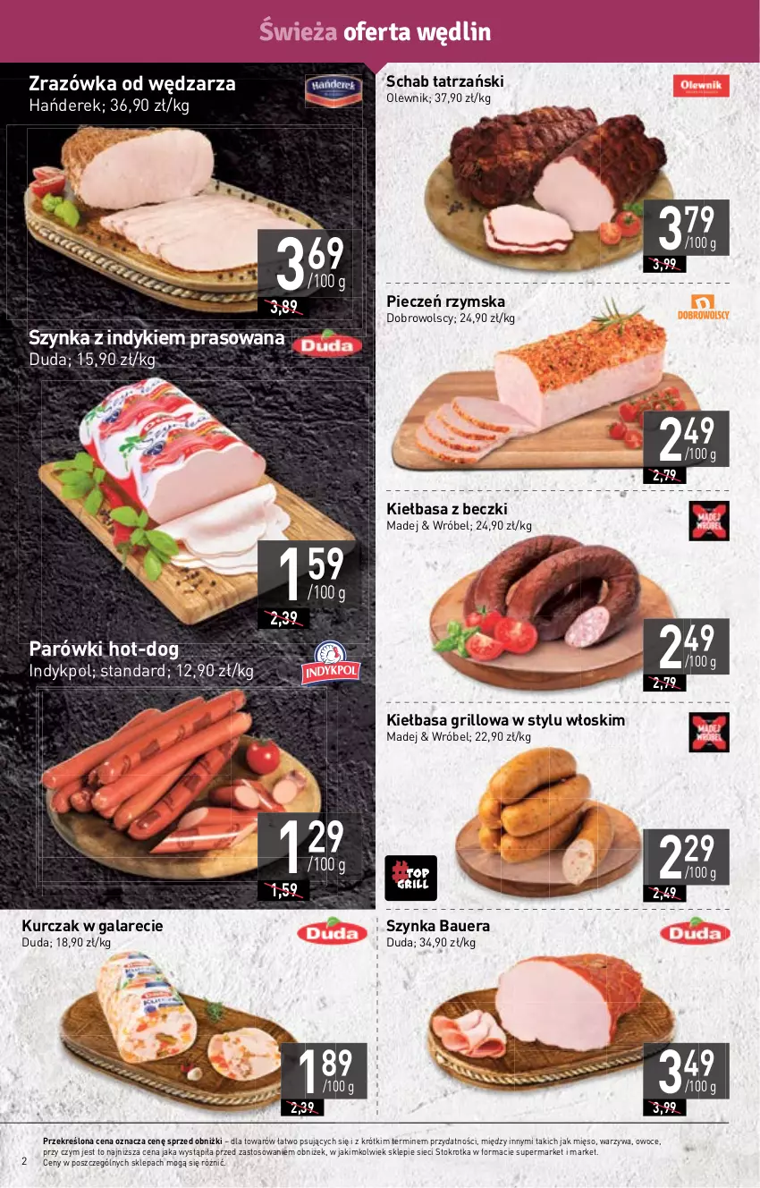 Gazetka promocyjna Stokrotka - Market - ważna 25.05 do 31.05.2023 - strona 4 - produkty: Duda, Gala, Grill, Kiełbasa, Kurczak, Mięso, Olewnik, Owoce, Parówki, Piec, Pieczeń rzymska, Szynka, Warzywa