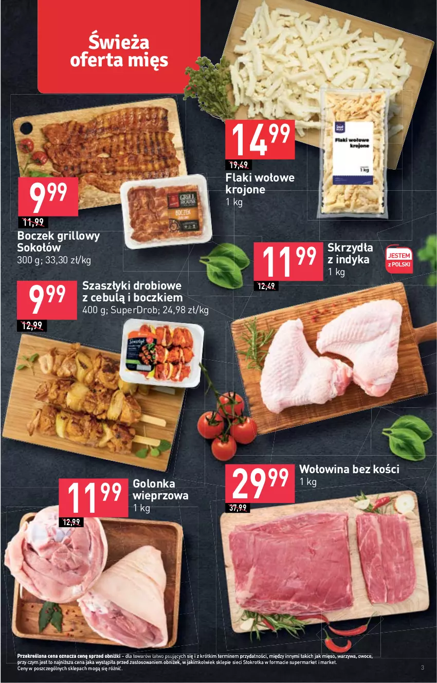 Gazetka promocyjna Stokrotka - Market - ważna 25.05 do 31.05.2023 - strona 5 - produkty: Boczek, Flaki, Flaki wołowe, Golonka wieprzowa, Grill, Mięso, Owoce, Sok, Sokołów, Warzywa, Wołowina, Wołowina bez kości