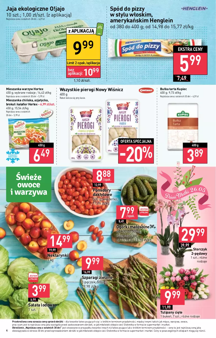 Gazetka promocyjna Stokrotka - Market - ważna 25.05 do 31.05.2023 - strona 6 - produkty: Bukiet, Bułka, Bułka tarta, Hortex, Jaja, Kalafior, Kupiec, Mięso, Mieszanka warzyw, Nektar, Owoce, Piec, Pierogi, Pomidory, Sałat, Sałata lodowa, Spód do pizzy, Storczyk, Tarta, Tulipan, Warzywa