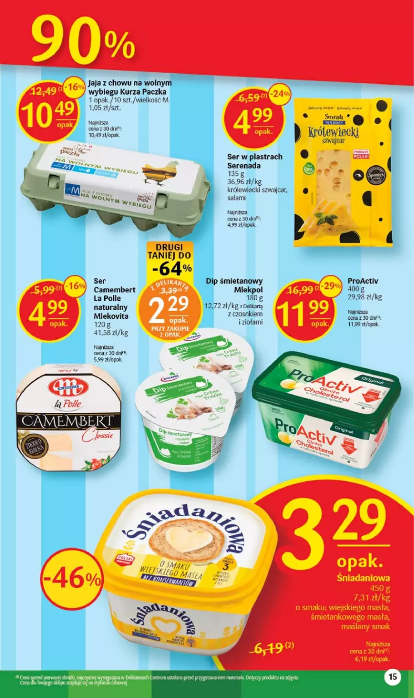 Gazetka promocyjna Delikatesy Centrum - Gazetka DC20 - ważna 25.05 do 31.05.2023 - strona 15 - produkty: Camembert, Jaja, Mleko, Mlekovita, Salami, Ser