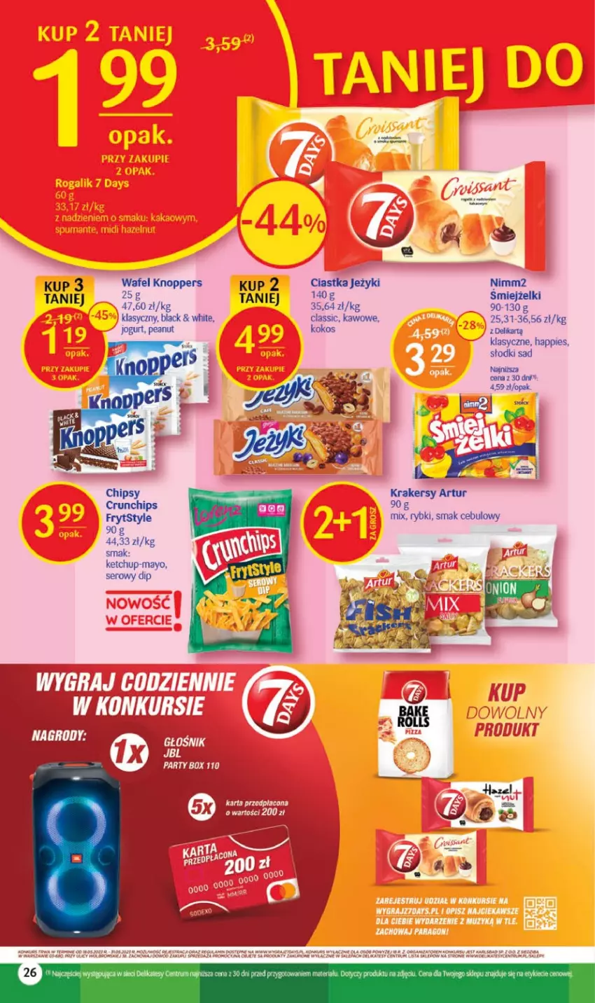 Gazetka promocyjna Delikatesy Centrum - Gazetka DC20 - ważna 25.05 do 31.05.2023 - strona 26 - produkty: Chipsy, Ciastka, Crunchips, Jeżyki, Jogurt, Ketchup, Knoppers, Kokos, Lack, Nimm2, Ser