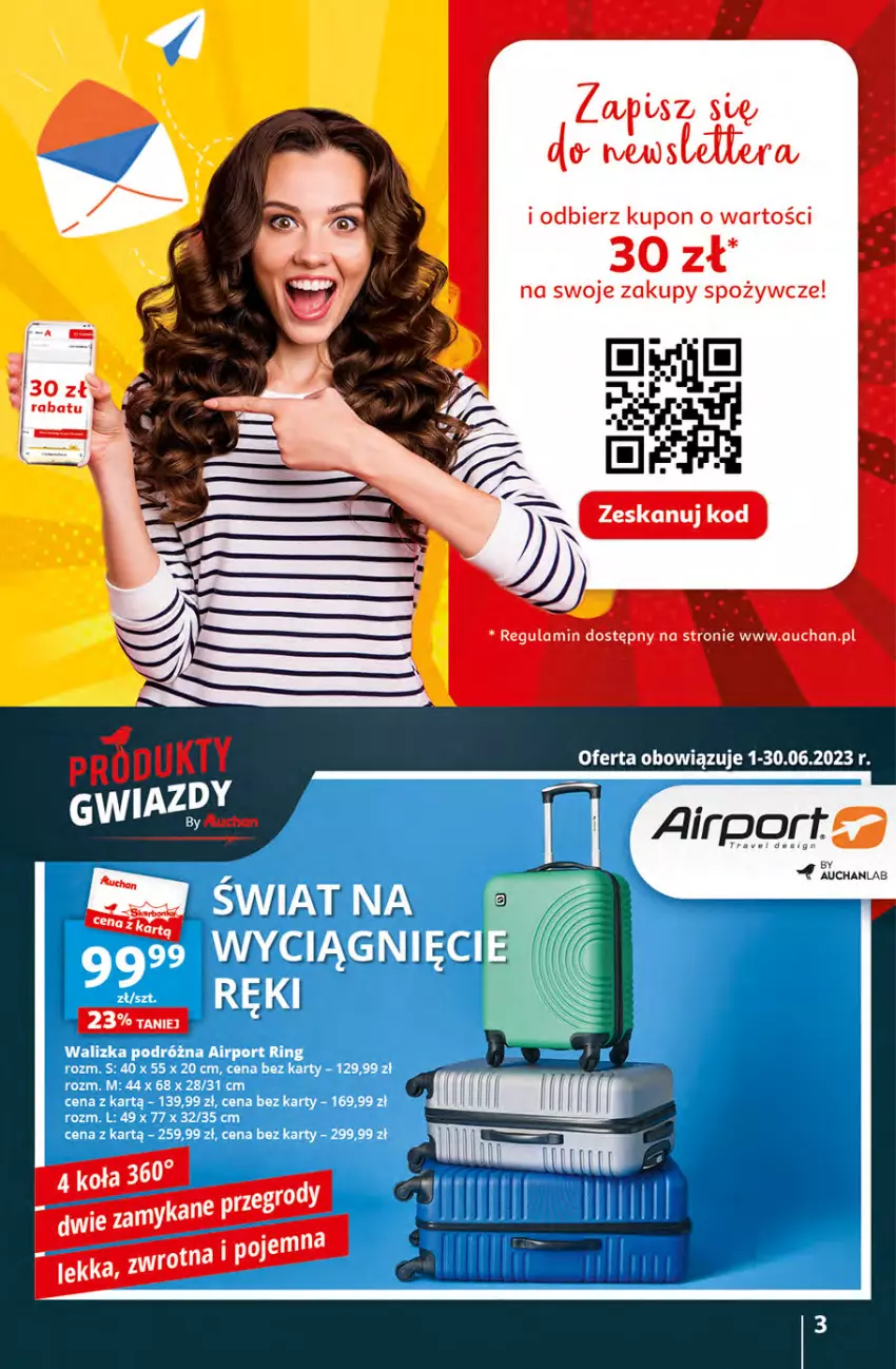 Gazetka promocyjna Auchan - Gazetka Sezon na urlop Hipermarket Auchan - ważna 22.06 do 28.06.2023 - strona 3 - produkty: Por