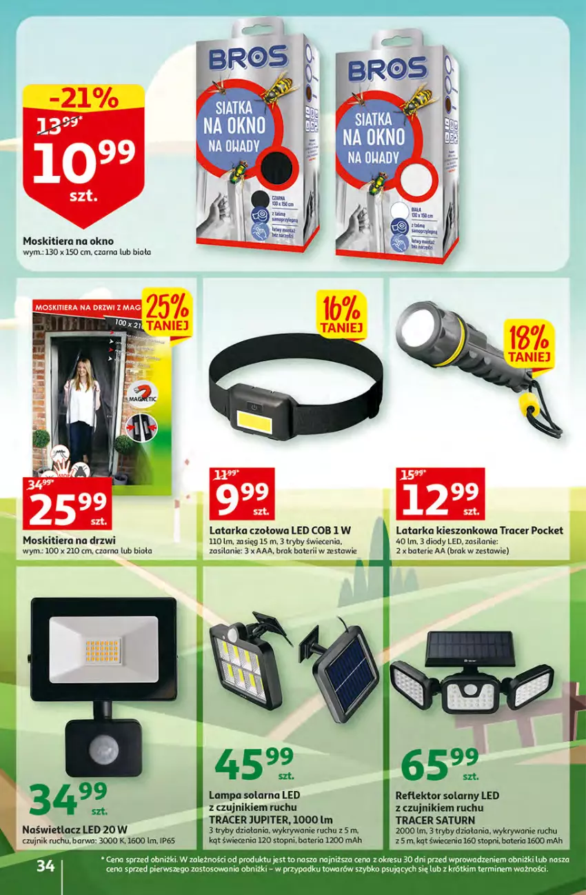 Gazetka promocyjna Auchan - Gazetka Sezon na urlop Hipermarket Auchan - ważna 22.06 do 28.06.2023 - strona 34 - produkty: Acer, Bateria, Drzwi, Lampa, Latarka, Latarka czołowa, Naświetlacz, Naświetlacz LED, O nas, Okno, Reflektor, Silan, Tarka, Top