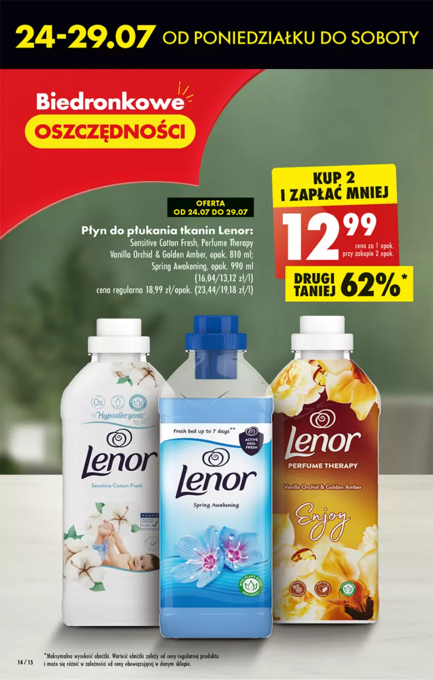 Gazetka promocyjna Biedronka - Od czwartku - ważna 27.07 do 02.08.2023 - strona 14 - produkty: Dron, Lenor, Perfum, Płyn do płukania, Sok