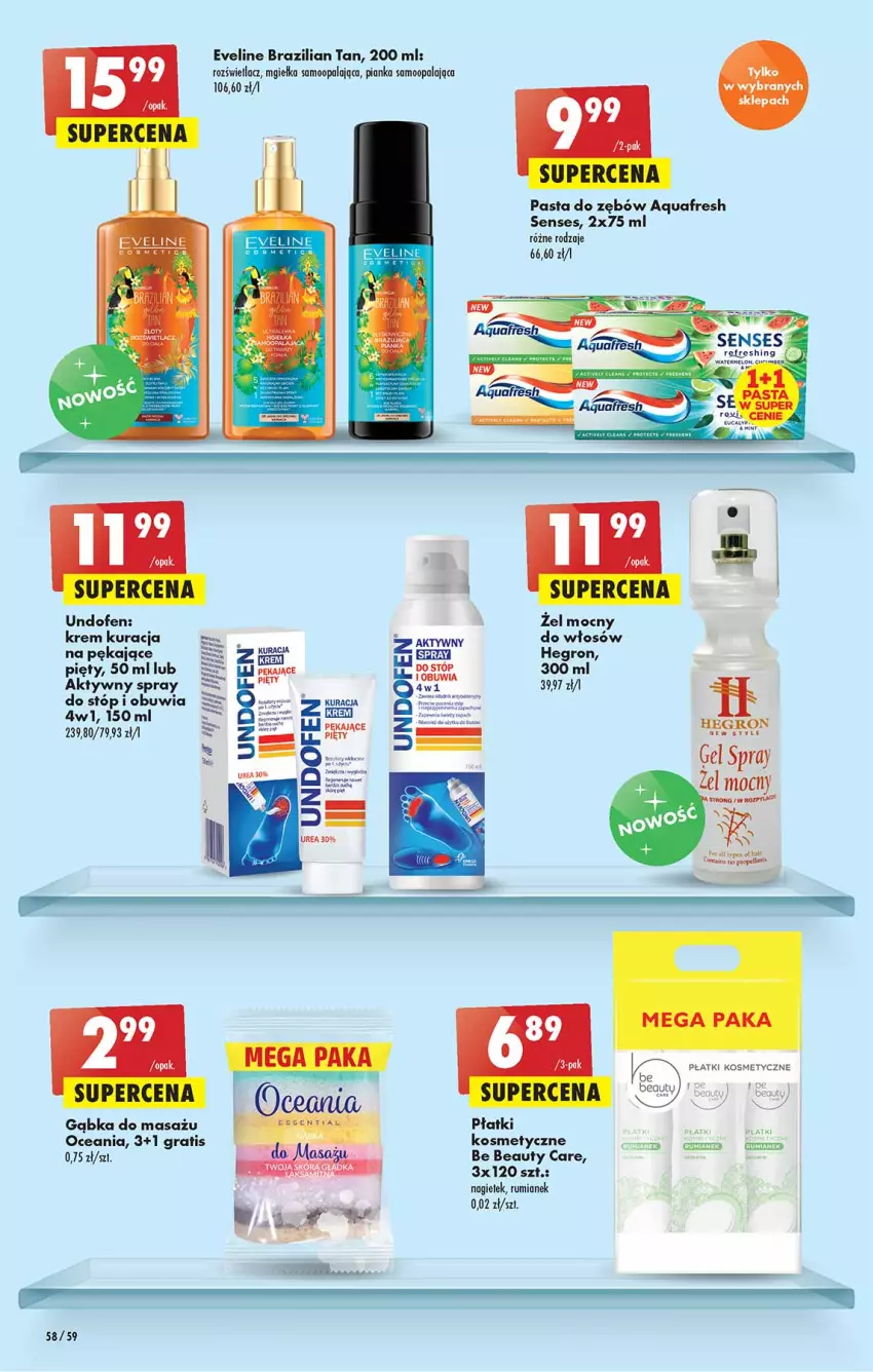 Gazetka promocyjna Biedronka - W tym tygodniu - ważna 07.04 do 13.04.2022 - strona 58 - produkty: Aquafresh, Be Be, Eveline, Gra, Hegron, Pasta do zębów, Płatki kosmetyczne, Rozświetlacz, Rum, Senses, Undofen