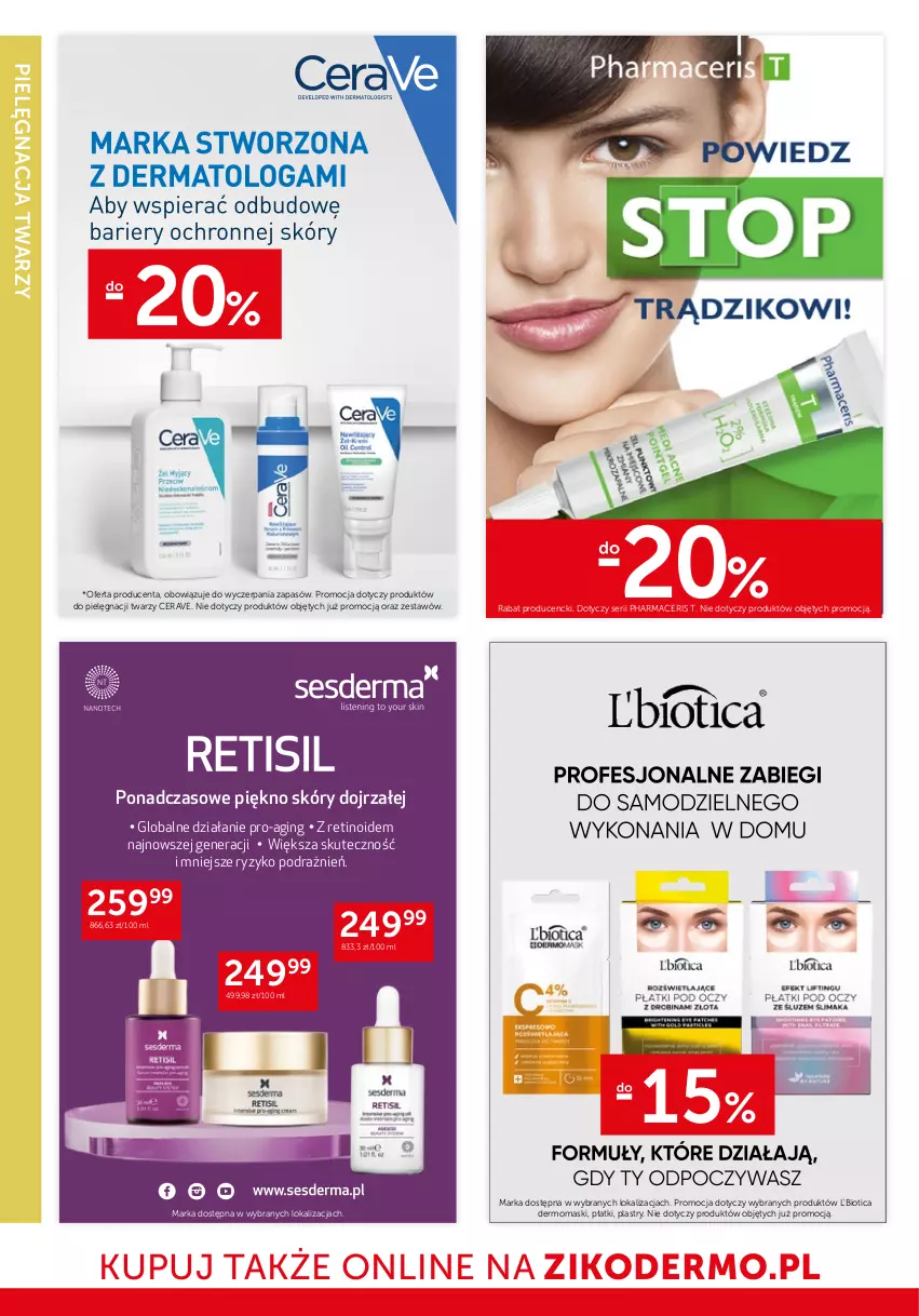 Gazetka promocyjna Ziko - Gazetka Ziko Dermo - ważna 19.09 do 02.10.2024 - strona 6 - produkty: Acer, CeraVe, Gin, L'Biotica, Pharmaceris, Ser